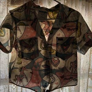 Wrangler Women’s Colorful Graphic Button Down Shirt